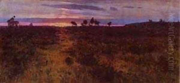 Sunset 1890s Oil Painting by Vasily Polenov