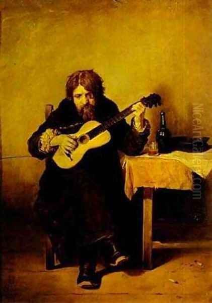 Solitary Guitarist 1865 Oil Painting by Vasily Polenov