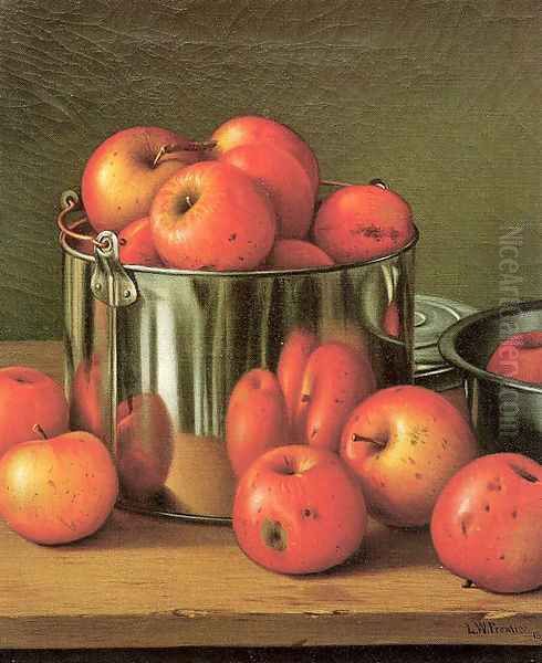 Apples in a Tin Pail 1892 Oil Painting by Levi Wells Prentice