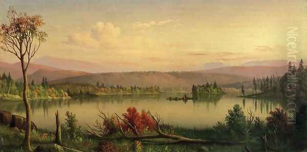 Blue Mountain Lake Oil Painting by Levi Wells Prentice