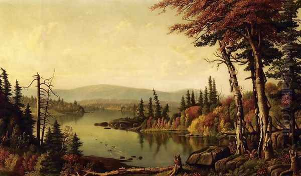 Raquette Lake Oil Painting by Levi Wells Prentice