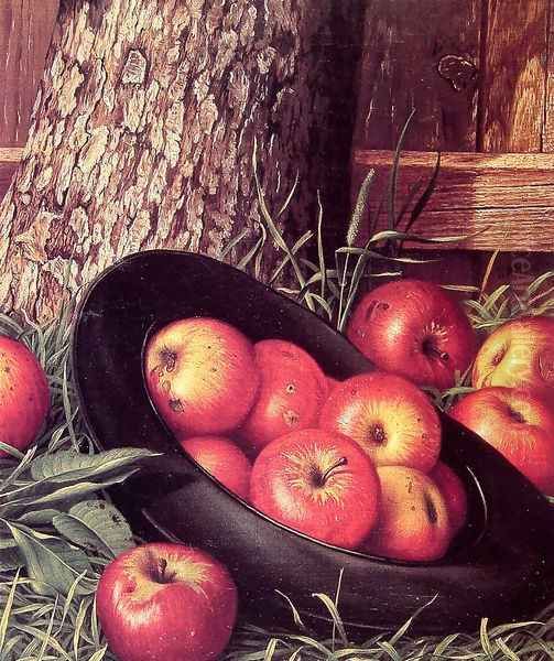 Still Life of Apples in a Hat Oil Painting by Levi Wells Prentice