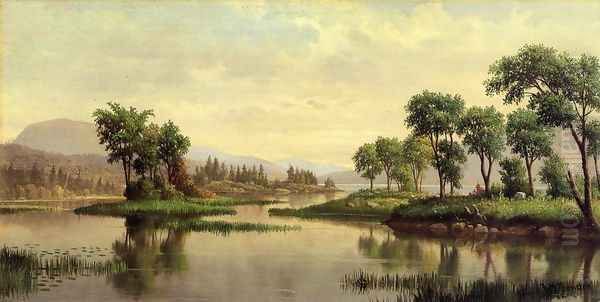 Adirondack Lake Oil Painting by Levi Wells Prentice