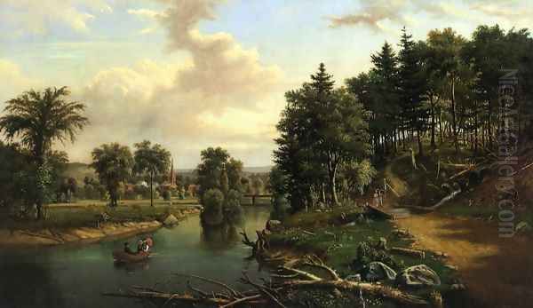 South of Sherburne on the Chenango Oil Painting by Levi Wells Prentice