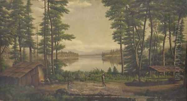 Lake in the Central Adirondacks Oil Painting by Levi Wells Prentice