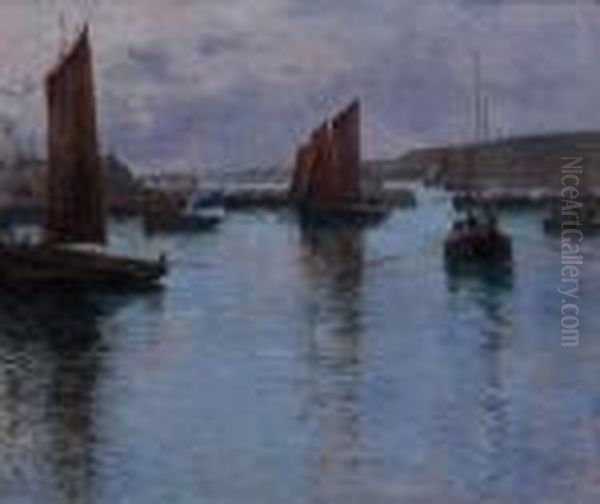 Le Port D'audierne Oil Painting by Fernand Marie Eugene Legout-Gerard