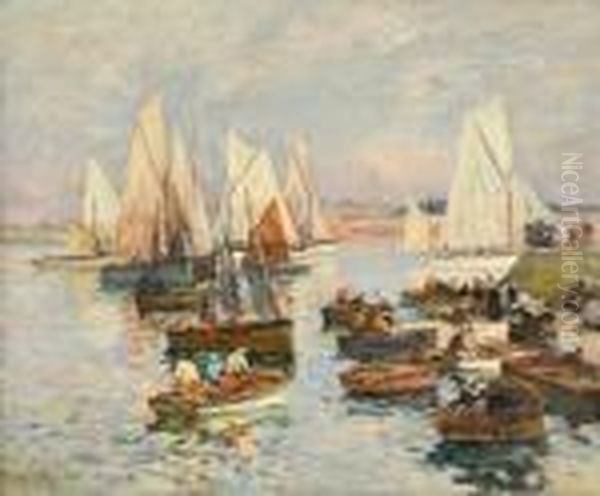 Port De Concarneau Oil Painting by Fernand Marie Eugene Legout-Gerard