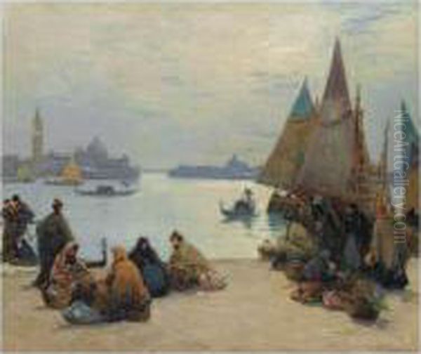 Vue De Venise Oil Painting by Fernand Marie Eugene Legout-Gerard