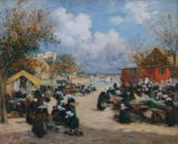 Scene De Marche En Bretagne Oil Painting by Fernand Marie Eugene Legout-Gerard