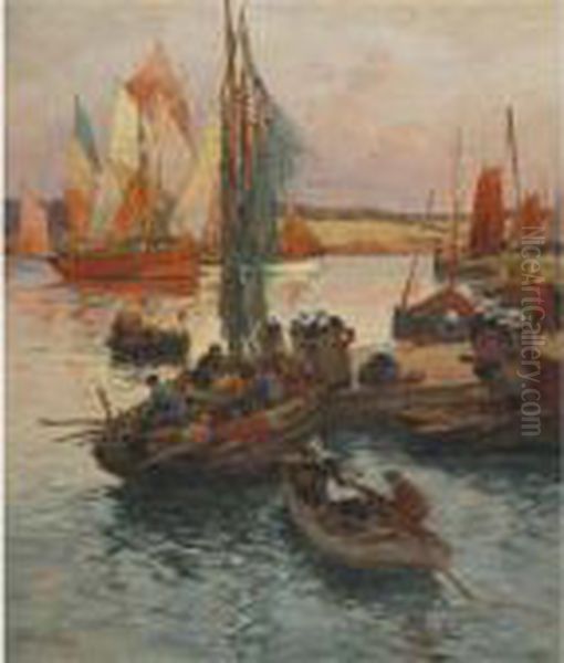 Concarneau Oil Painting by Fernand Marie Eugene Legout-Gerard