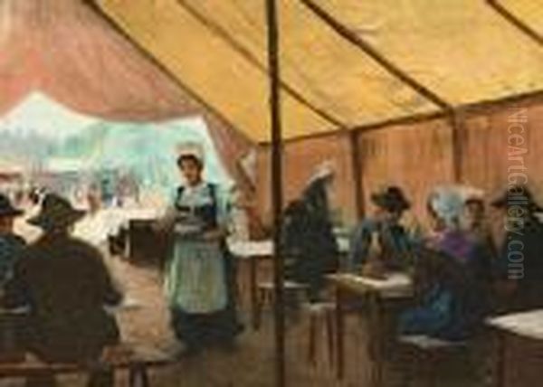 Foire En Bretagne. Oil Painting by Fernand Marie Eugene Legout-Gerard