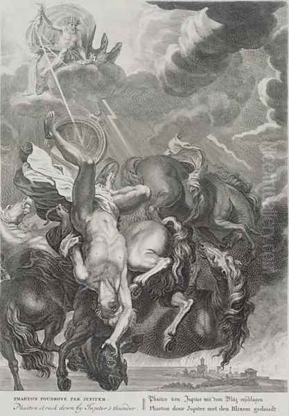 Phaeton Struck Down by Jupiters Thunderbolt, 1731 Oil Painting by Bernard Picart