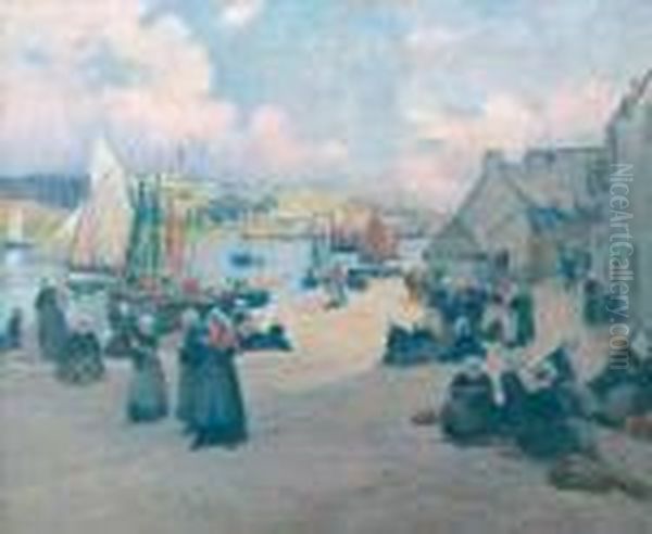 Legout-gerard : < Le Port D'audierne > by Fernand Marie Eugene Legout-Gerard