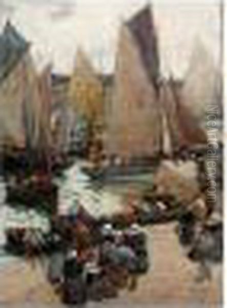 Concarneau Oil Painting by Fernand Marie Eugene Legout-Gerard