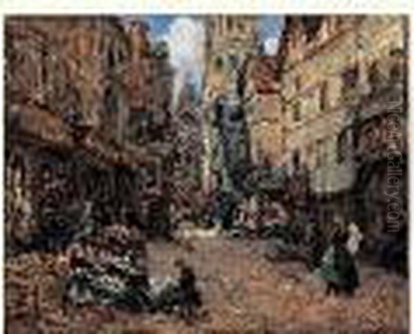 Scene De Marche En Bretagne Oil Painting by Fernand Marie Eugene Legout-Gerard