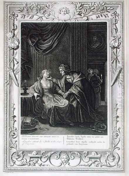 Leucothoe Seduced by Apollo in the Shape of Eurynome, 1731 Oil Painting by Bernard Picart