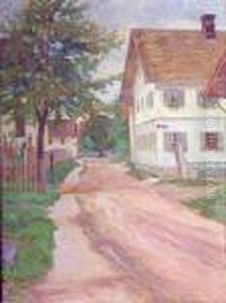 La Rue Du Village Oil Painting by Raphael-Leon Leguilloux