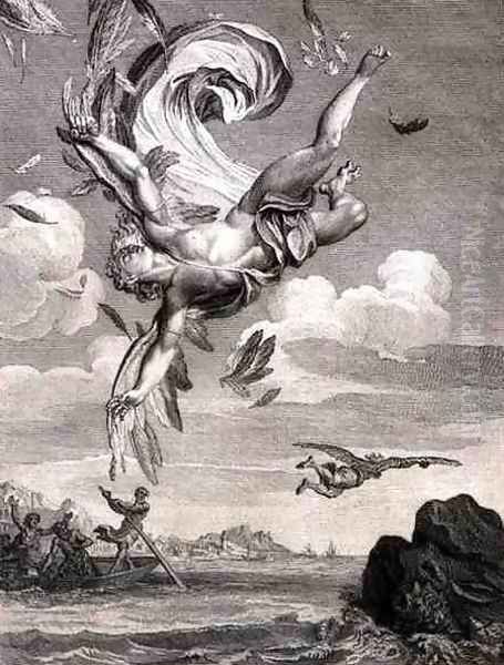 The Fall of Icarus, 1731 Oil Painting by Bernard Picart