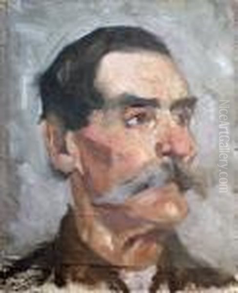 Etude D'homme A La Moustache Oil Painting by Raphael-Leon Leguilloux