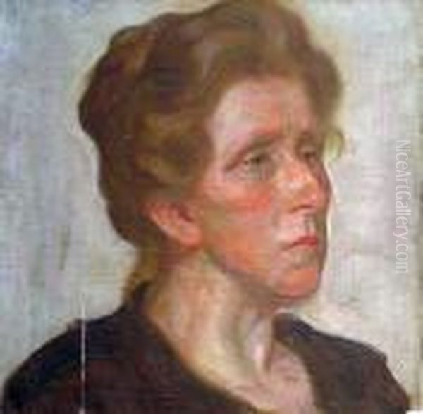 Portrait De Femme Oil Painting by Raphael-Leon Leguilloux