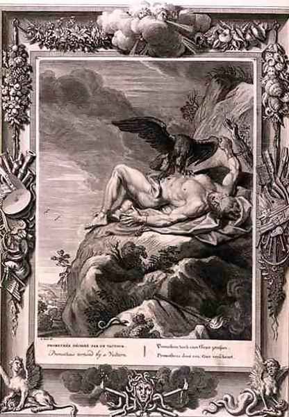 Prometheus Tortured by A vulture, 1731 Oil Painting by Bernard Picart