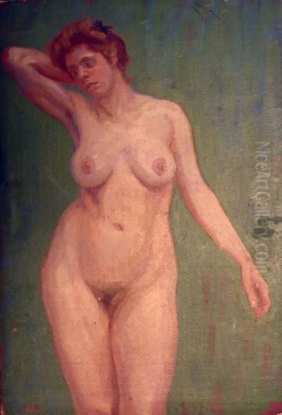 Etude De Nu De Femme Oil Painting by Raphael-Leon Leguilloux