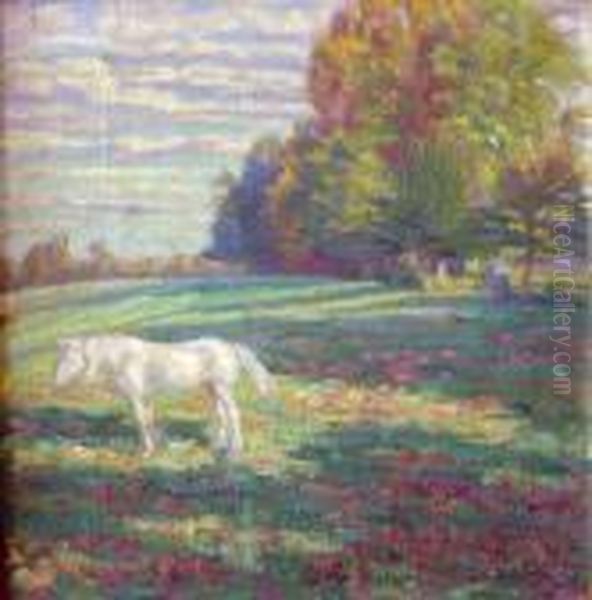 Cheval Dans Un Paysage Oil Painting by Raphael-Leon Leguilloux