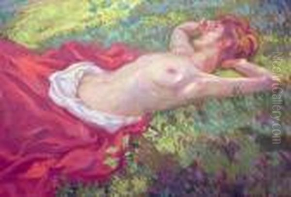 La Sieste Oil Painting by Raphael-Leon Leguilloux