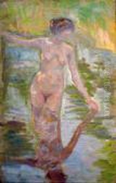 Reflets D'eau Oil Painting by Raphael-Leon Leguilloux