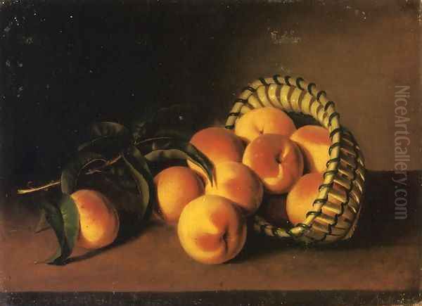 Still Life with Peaches Oil Painting by Sarah Miriam Peale