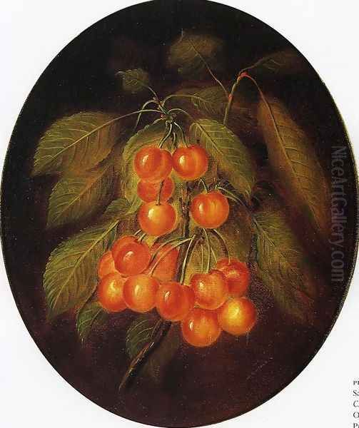 Cherries Oil Painting by Sarah Miriam Peale