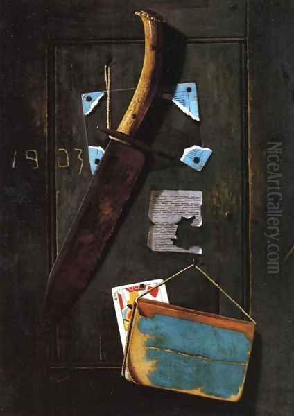 Hanging Knife and Jack of Hearts Oil Painting by John Frederick Peto