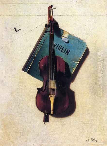 Violin Oil Painting by John Frederick Peto