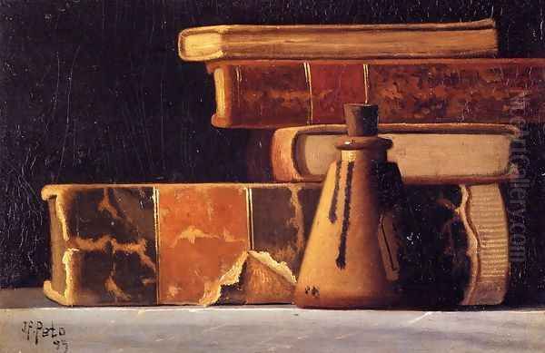 Still Life with Books and Inkwell Oil Painting by John Frederick Peto