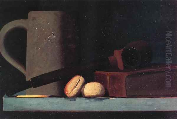 Mug, Pipe, and Biscuits Oil Painting by John Frederick Peto