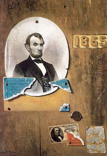 Lincoln and the 25 Cent Note 1904 Oil Painting by John Frederick Peto