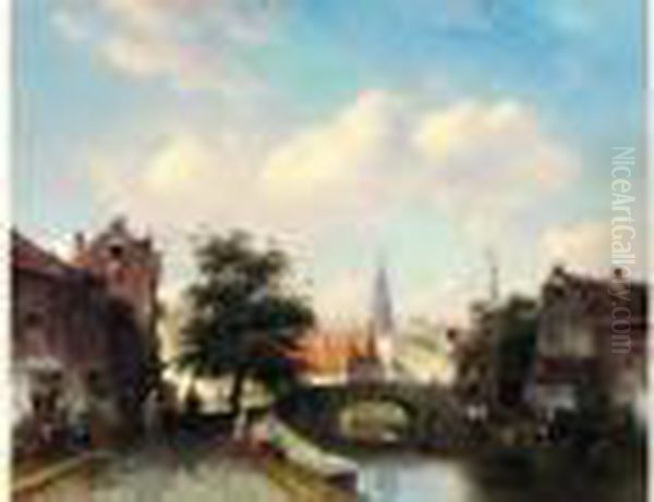 Bruges Oil Painting by Charles Henri Leickert