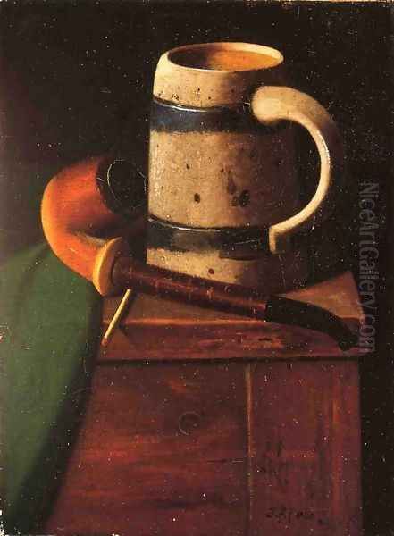 My Pipe and Mug Oil Painting by John Frederick Peto