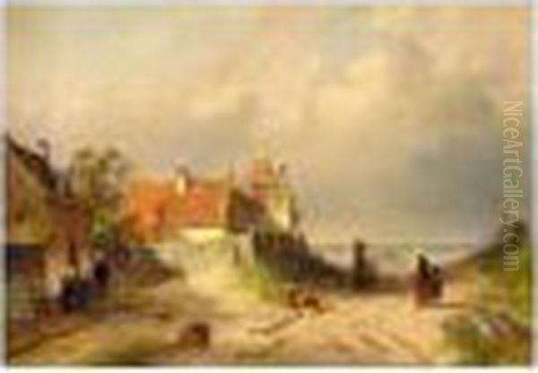 The Path To The Sea Oil Painting by Charles Henri Leickert