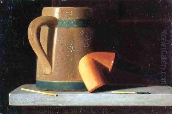 Still Life with Mug and Pipe Oil Painting by John Frederick Peto