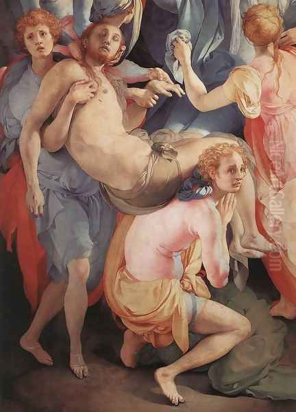 Deposition (detail-3) c. 1528 Oil Painting by (Jacopo Carucci) Pontormo