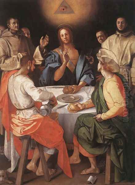 Supper at Emmaus 1525 Oil Painting by (Jacopo Carucci) Pontormo