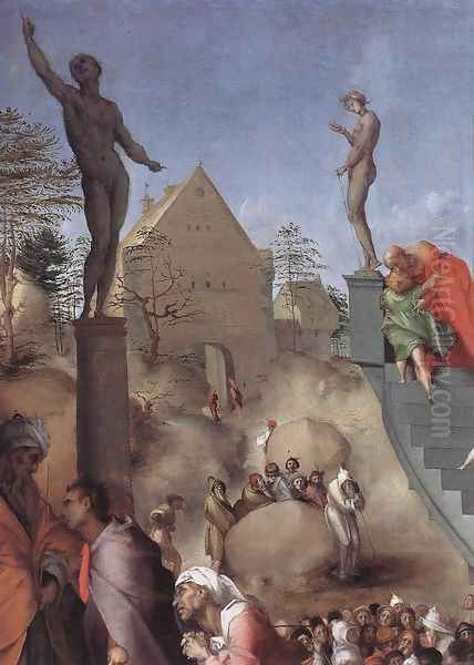 Joseph in Egypt (detail) 1515-18 Oil Painting by (Jacopo Carucci) Pontormo