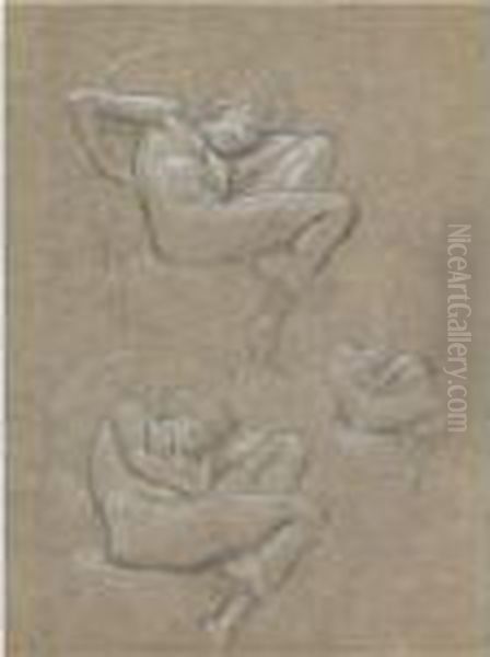 Figure Studies For Flaming June Oil Painting by Frederick Leighton