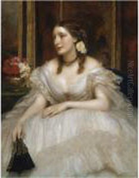 Portrait Of Mrs Augusta Magniac Oil Painting by Frederick Leighton