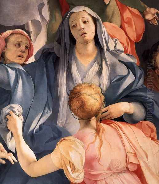 Deposition (detail-2) c. 1528 Oil Painting by (Jacopo Carucci) Pontormo