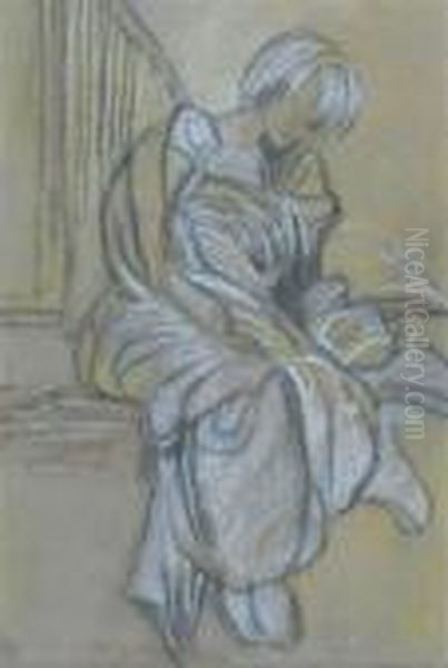 Study Of A Robed Figure Oil Painting by Frederick Leighton