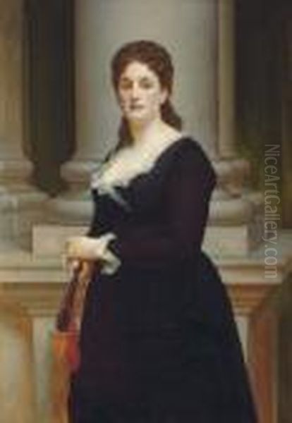 Mrs Stephen Ralli Oil Painting by Frederick Leighton