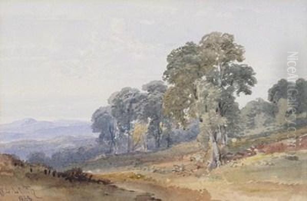 A Wooded Landscape Oil Painting by William Leighton Leitch