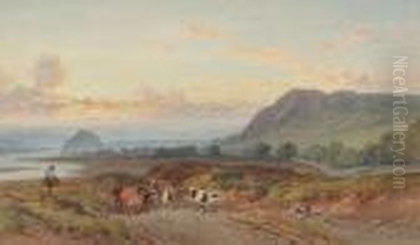 Dumbarton Rock From The East Oil Painting by William Leighton Leitch